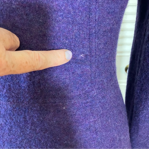 Anthropologie Luii Purple Ruffle Trim Lightweight Felted Wool Jacket - Small - Picture 7 of 11